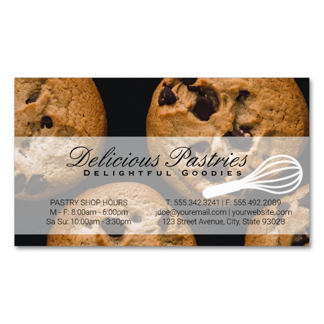 Whisk | Pastry Chef | Cookies Business Card Magnet (Front)