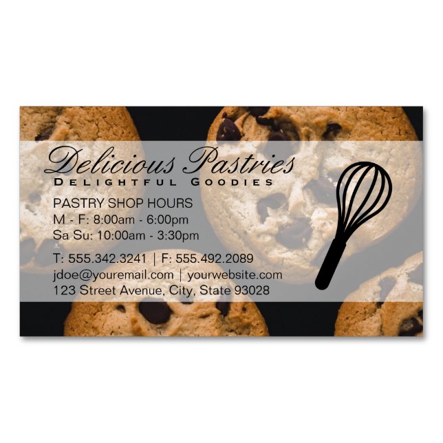Whisk | Pastry Chef | Cookies Business Card Magnet (Front)