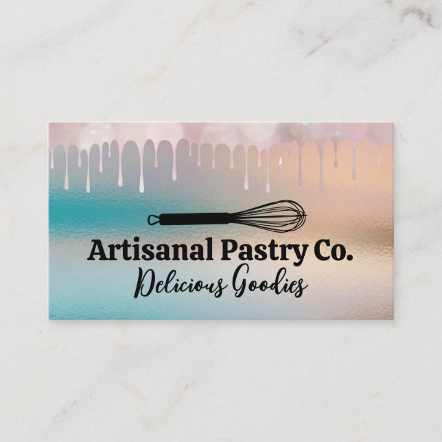 Whisk | Pastry Icing Drips Business Card (Front)
