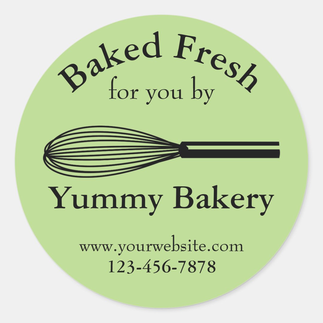 Whisk Personalized Bakery Stickers for Business Zazzle
