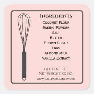 Whisk Pink Bakery Product Label Ingredients