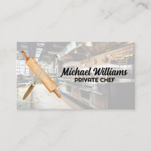 Whisk Rolling Pin Baking Restaurant Kitchen Business Card