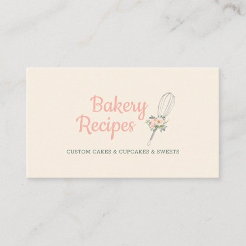 Whisk Signature bakery cute floral Business Card