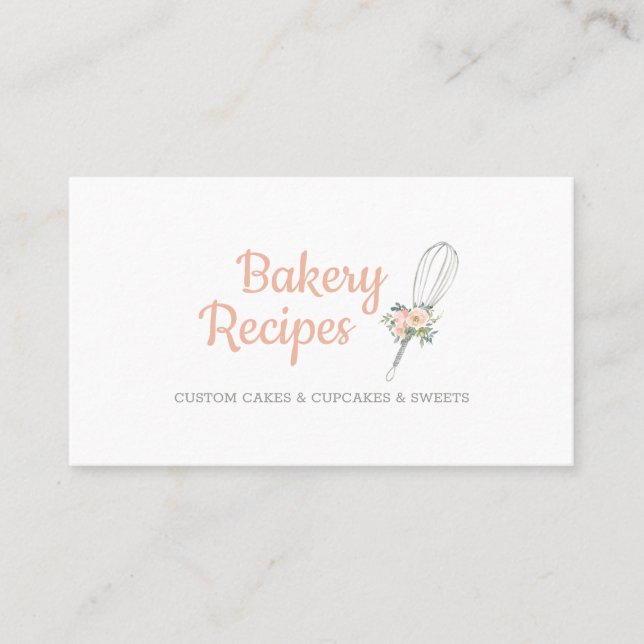 Whisk Signature baking cute Business Card (Front)