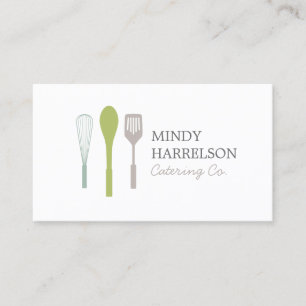 WHISK SPOON SPATULA LOGO I for Catering, Chef Business Card