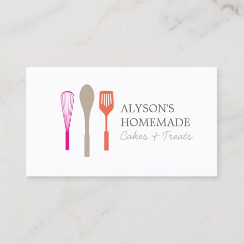 WHISK SPOON SPATULA LOGO III for Bakery Catering Business Card