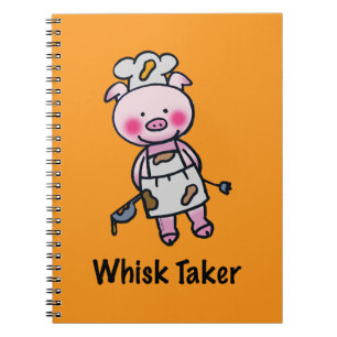 Whisk Taker Pig - Funny Chef Design Notebook