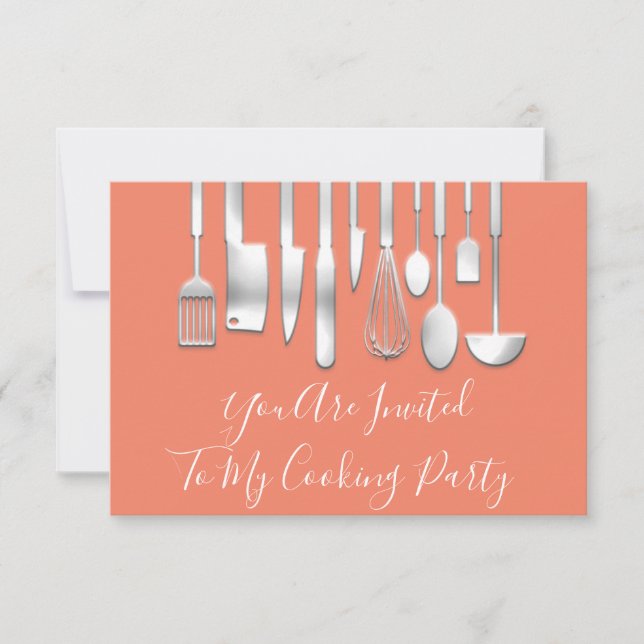 Whisk Up Excitement with Cooking Party ChefKitchen Invitation (Front)