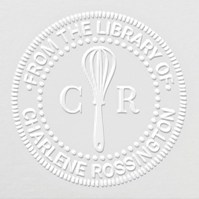 Whisk Utensil 2 Initial Monogram Library Book Nam Embosser (Design)