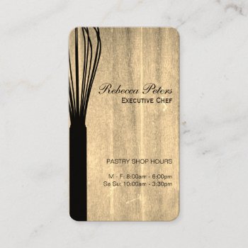 Whisk Variation Culinary Master Wood Texture Business Card by lovely_businesscards at Zazzle