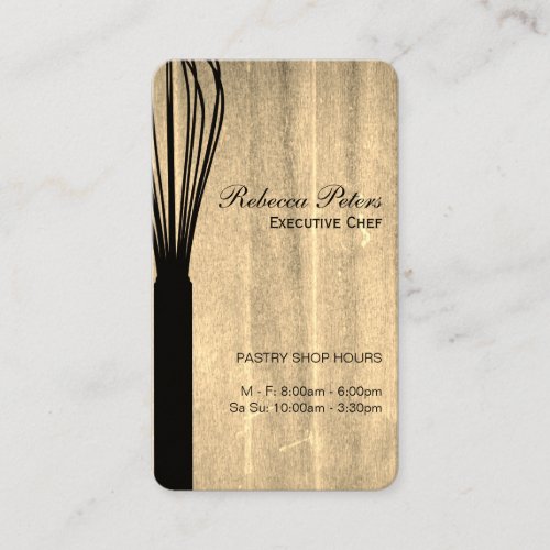 Whisk variation Culinary Master Wood Texture Business Card