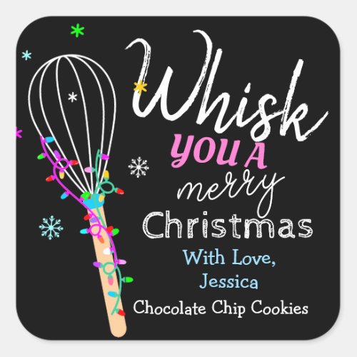 Whisk You a Merry Christmas Baking  Square Sticker