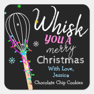 Whisk You a Merry Christmas Baking  Square Sticker