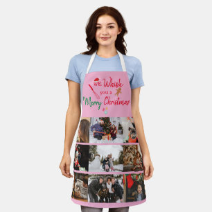 Whisk you Merry Christmas Custom 9 Photo Collage Apron
