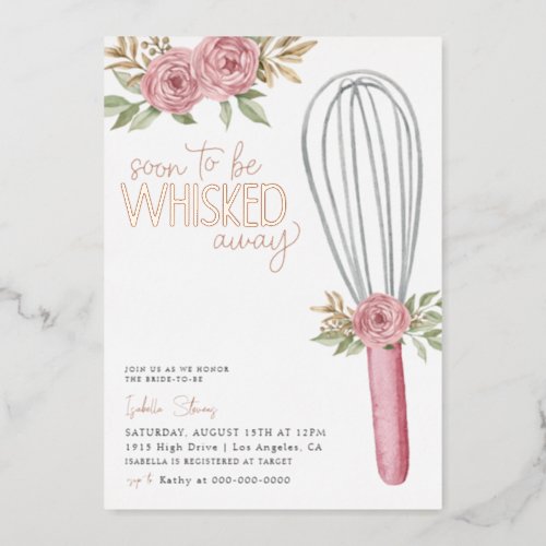 Whisked Away Baking Bridal Shower Foil Invitation