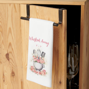 Whisked Away Baking Mixer Bowl Roses Bridal Shower Kitchen Towel