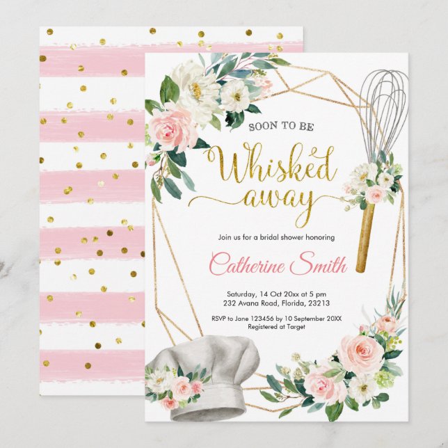 Whisked Away Bridal Shower Invitation (Front/Back)