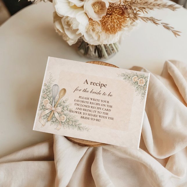 Whisked Away Rustic Baking Bridal Shower Enclosure Card (Creator Uploaded)