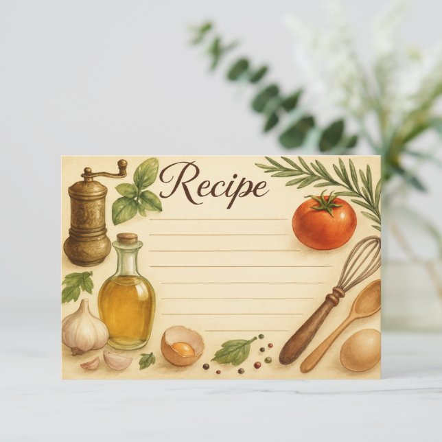 Whisked in Tuscany Recipe Card (Standing Front)