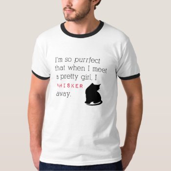 Whisker Away Cat Pun T-shirt by hawkeandbloom at Zazzle