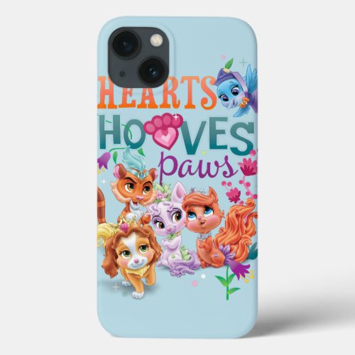 Whisker Haven  Hearts Hooves Paws Graphic iPhone 13 Case