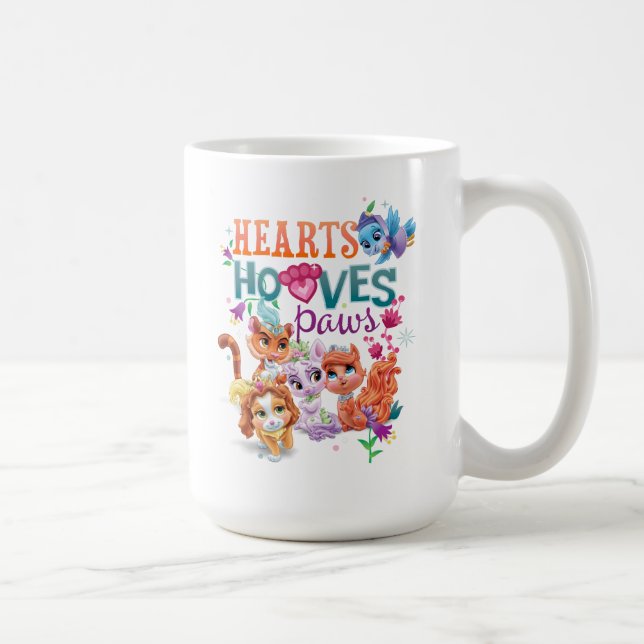 Whisker Haven | Hearts Hooves Paws Graphic Coffee Mug (Right)