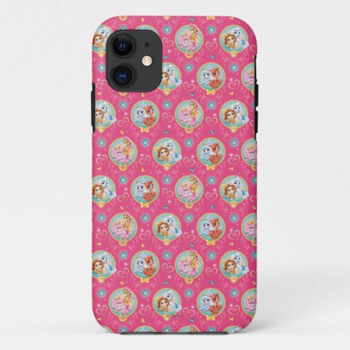 Whisker Haven  Hearts Hooves Paws Pattern iPhone 11 Case