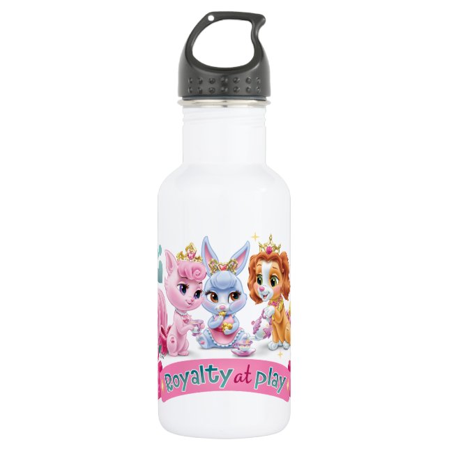 Whisker Haven | Royalty at Play Graphic Stainless Steel Water Bottle (Front)