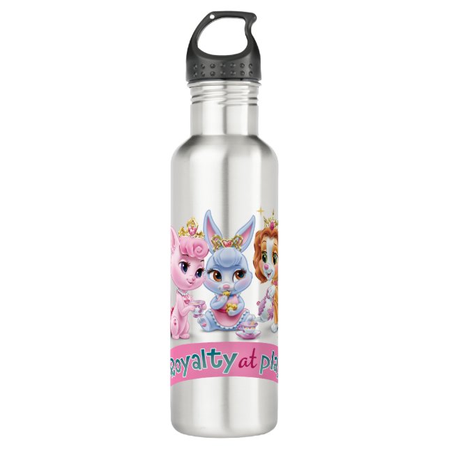 Whisker Haven | Royalty at Play Graphic Water Bottle (Front)