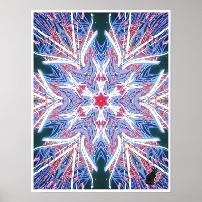 Whisker Kinetic Collage Kaleidoscope Poster (Front)