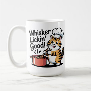 Whisker Lickin’ Good Cat Chef Food Cooking Coffee Mug