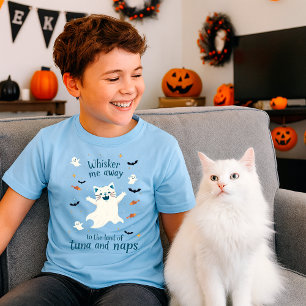 Whisker Me Away Funny Spooky Halloween Cat T-Shirt