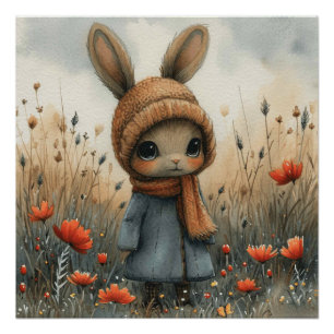 Whisker Waltz: A Bit of Whimsy Bunny Poster