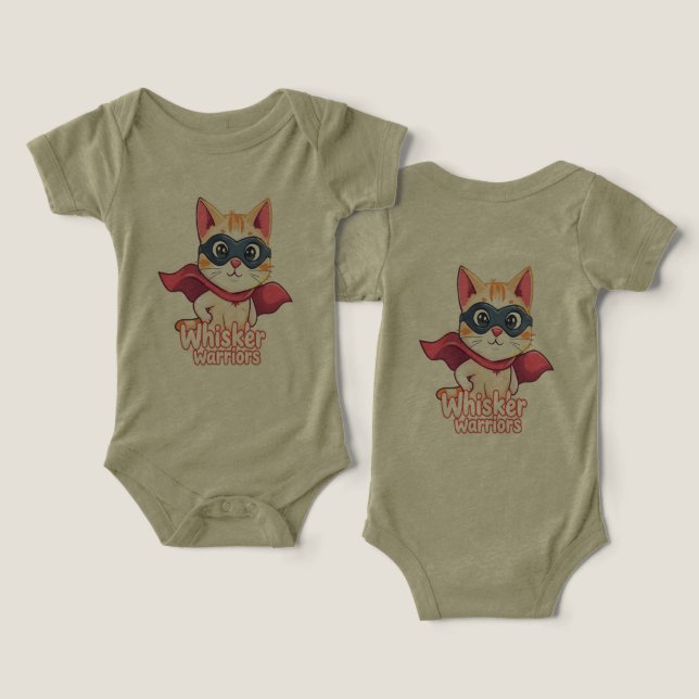 Whisker Warriors – Pastel Hero Cat Infant T-shirt (Design Front & Back)