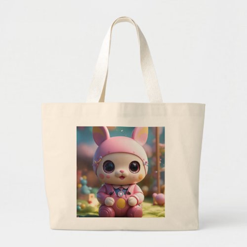 Whisker Wonderland A Tale of Cuteness Large Tote Bag