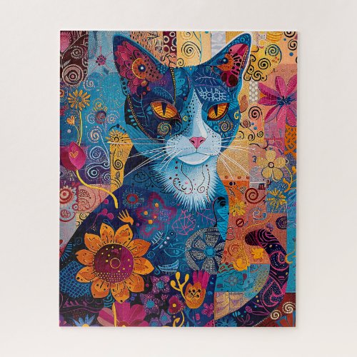 Whisker Wonderland Abstract Cat Mosaic Jigsaw Puzzle