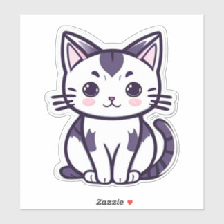 "Whisker Wonderland: Cute Cat Character Design" Sticker