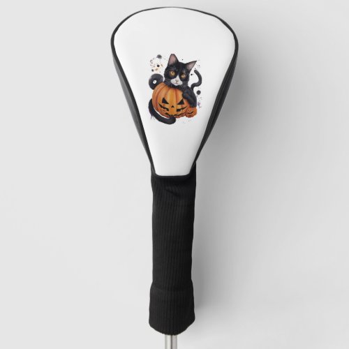 Whisker Wonderland Halloween Cat Portrait   Golf Head Cover
