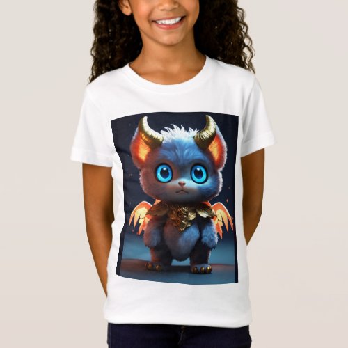 Whisker Wonders Adorable Cat Design Girls T_Shi T_Shirt
