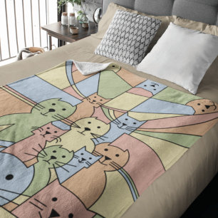 Whisker Wonders' Cats Fleece Blanket