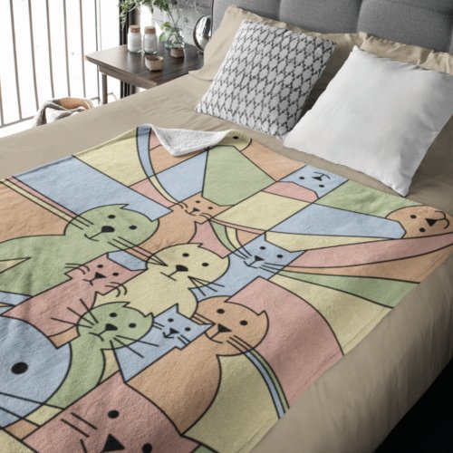 Whisker Wonders Cats Fleece Blanket