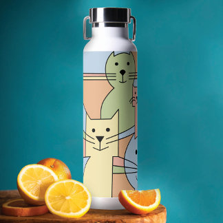 Whisker Wonders' Cats Water Bottle