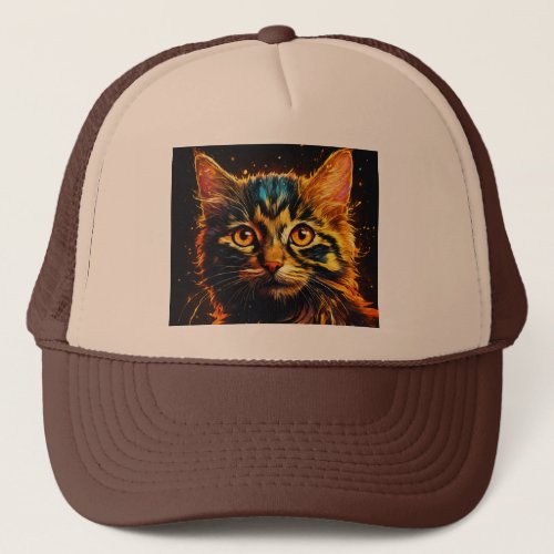 Whiskered Charm The Cut Kitten Hat Trucker Hat