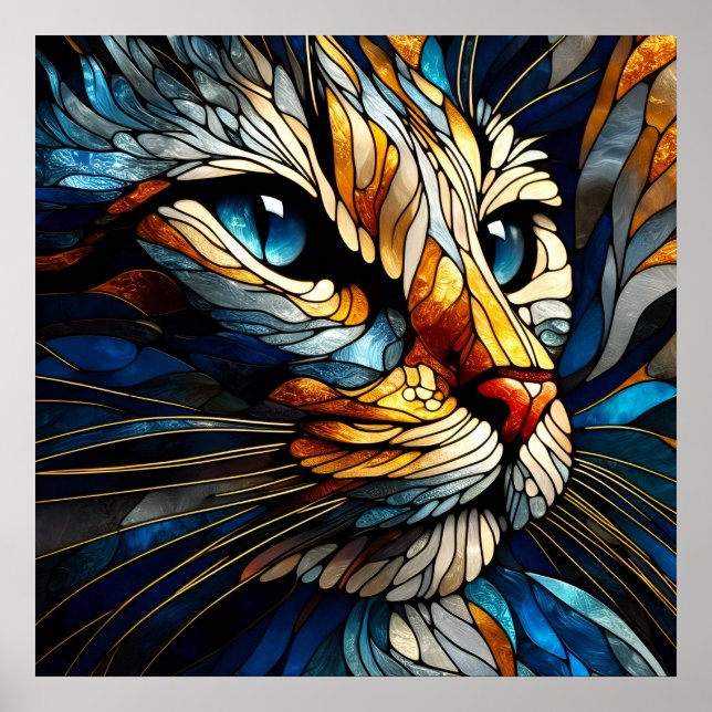 Whiskered Elegance - AI-generated Cat Poster (Front)
