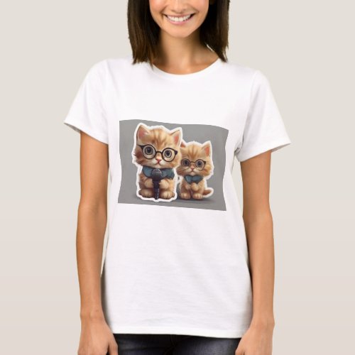 Whiskered Reporter Paws and Purr_spectives T_Shirt