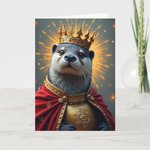 Whiskered Royal Birthday Card