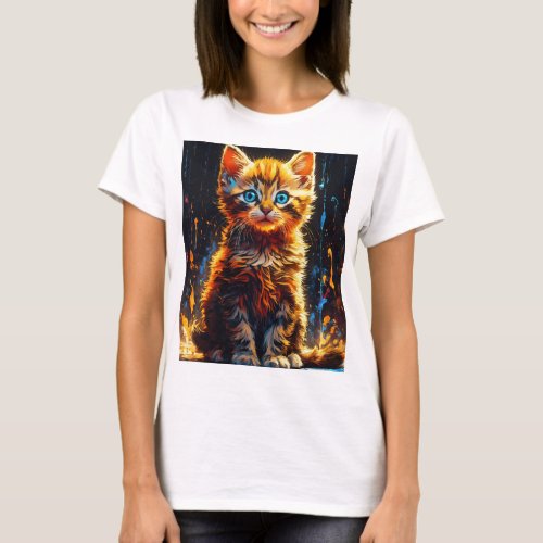 Whiskered Whimsy adorable cat design  T_Shirt
