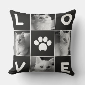 Whiskered Whimsy: Embrace the Love - Cat Lover's  Throw Pillow