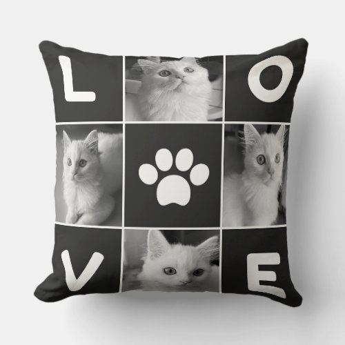 Whiskered Whimsy Embrace the Love _ Cat Lovers  Throw Pillow