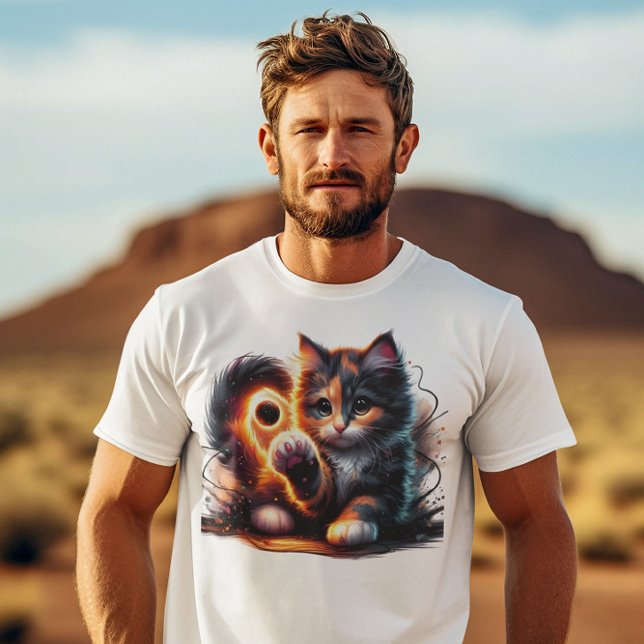 Whiskered Whimsy: Kitten and Paw Play T-Shirt (Creator Uploaded)
